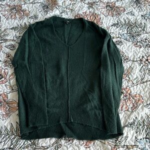 Express Dark Green V-Neck Sweater